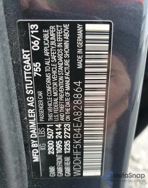 2014 Mercedes-Benz E 350 z USA, uszkodzony, nr VIN WDDHF5KB4EA828864